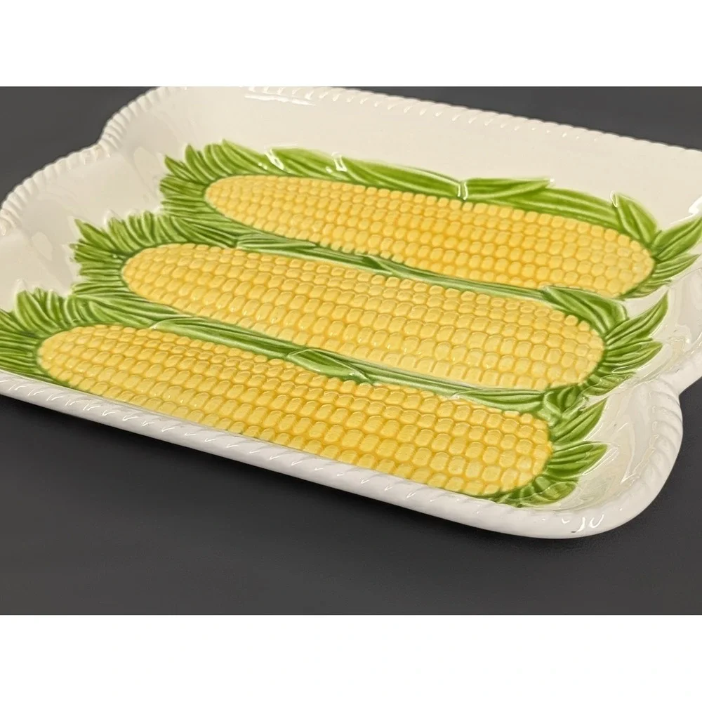 Vintage PI Perfect Industries Corn on the Cob Ceramic Serving Platter Japan